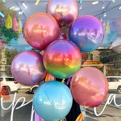 20pcs 22inch 4D Rainbow Gradient Color Balloons Birthday Wedding Celebration Party Decoration Disco Balloon Photobooth Backdrop