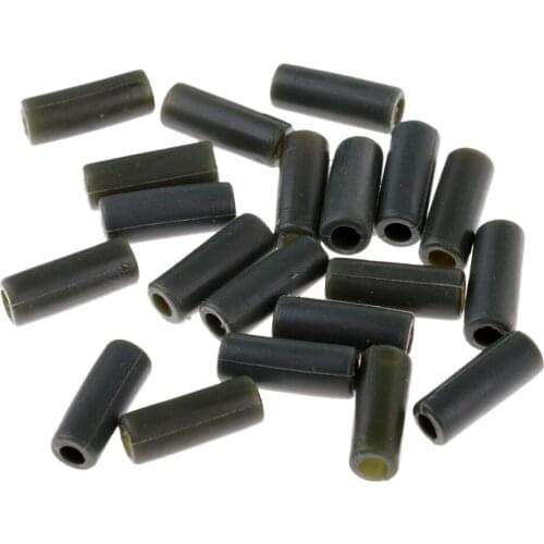 20 Pieces Tail Rubber Tube Hair Tube Rig Safety Clip Carp Fishing Terminal Tackle for Freshwater Sea Fishing