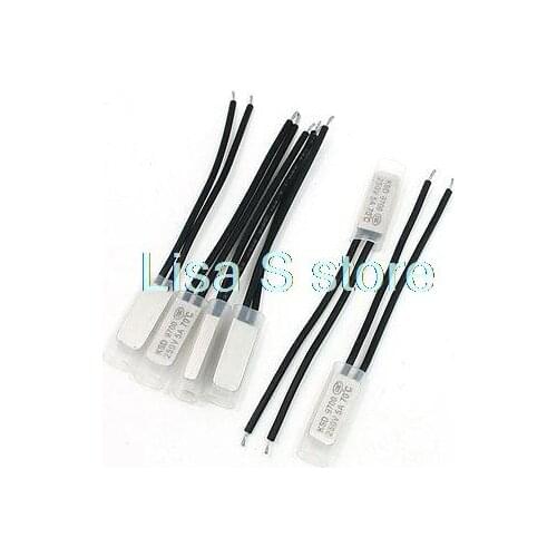 250V 5A NC. 70C Bimetal Thermostat Temperature Sensor Control Switch 6Pcs