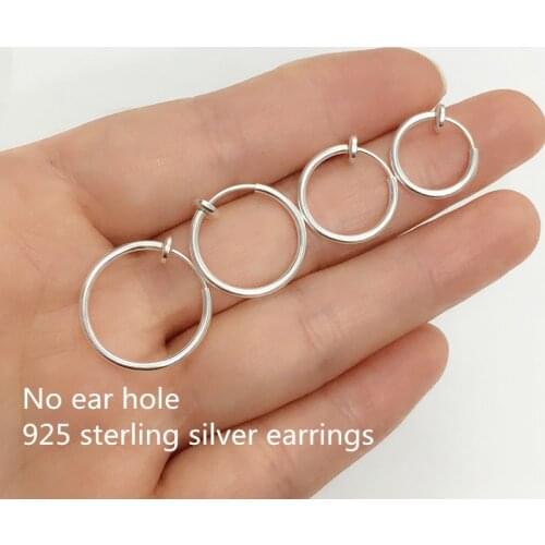 925 sterling silver earrings Man earrings Earrings for women Hoop earrings Unperforated earrings earrings for women 2020