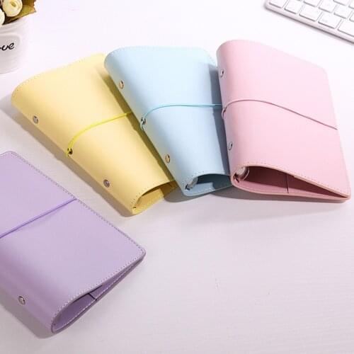 A6 Macaron Leather Loose Leaf Notebook Line Grie Inner Pages Paper 6 Hole Binder Index Separator Planning Travel Notepad Diary