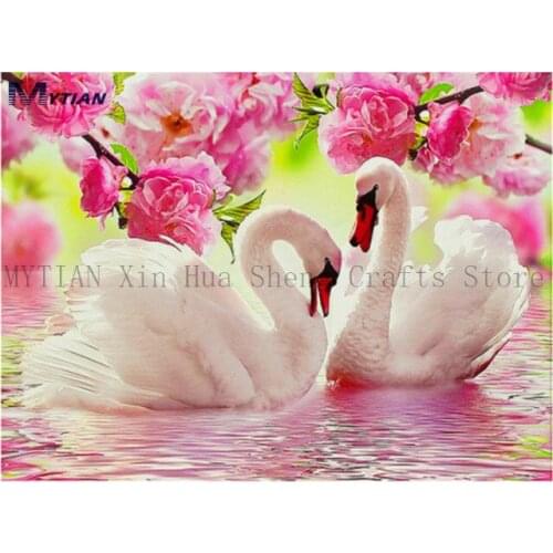 2018 MYTIAN 5D DIY Diamond Painting Two Swans Cross Stitch Diamond Embroidery Mosaic Picture Full Needlework Home Decor Gift