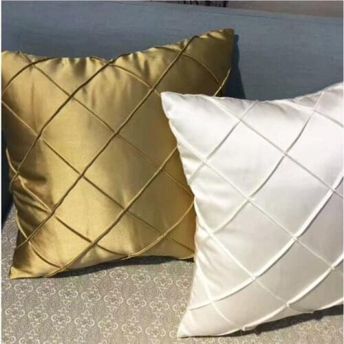 Satin Gold silver luxury pillowcase pillow cushion sofa cushions Car Cushion white