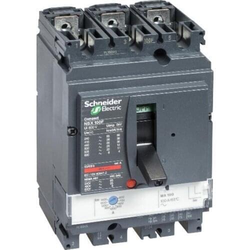 LV431748 NSX250F MA220 3P3D (3P) Circuit breaker ComPact NSX250F, 36 kA at 415 VAC, MA trip unit 220 A, 3 poles 3d