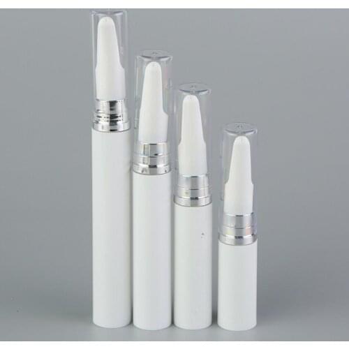 15ML white airless bottle silver pump lotion emulsion serum sample eye essence hyaluronic toner mist sprayer skin packing