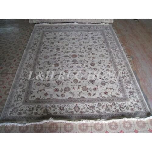 Free shipping 8'X10' 160Line Hand-knotted Wool and Silk Oriental Persian Rug handmade persian carpet