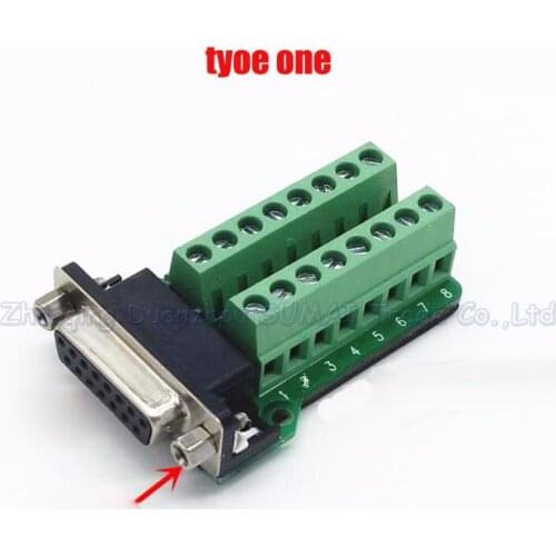 Female Parallel 2 rows 15 pins DB15 Serial port turn to wire terminals DR15 female socket turn to terminal