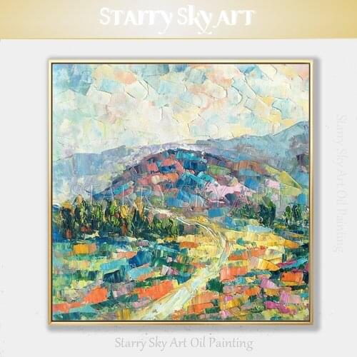 Skilled Artist Hand-painted High Quality Palette Knife Landscape Oil Painting on Canvas Big Textured Knife Abstract Oil Painting