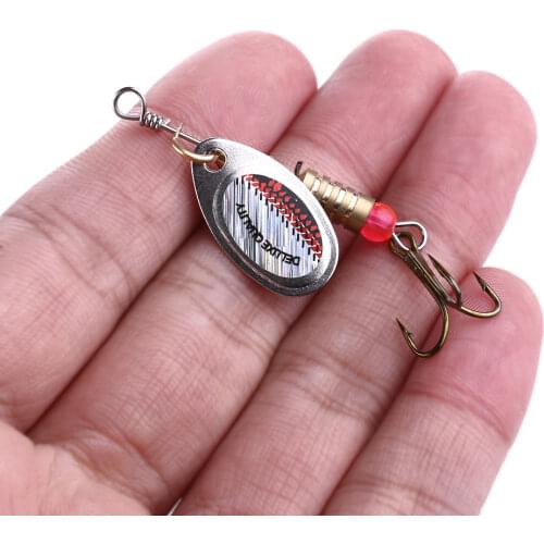 6.3CM-3.6G Artificial bait Spoon Lure Metal Spinner Fishing Lures Pesca Fishing Tackle Spinner Bait 6# Hook