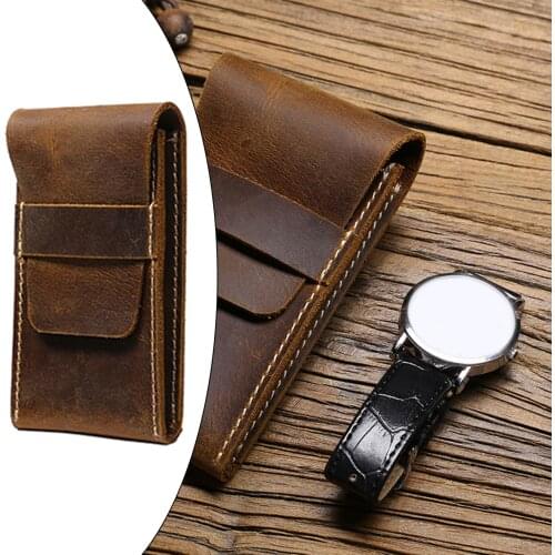 PU Leather Travel Watch Organizer Portable Watch Storage Pouch Storage Bag Protective Cover
