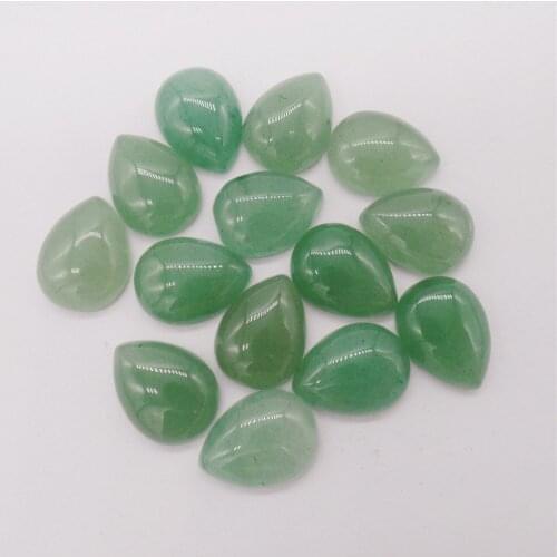 100Pcs 16x12x6mm Natural Green Aventurine Teardrop Cab Cabochon For DIY Jewelry Making Necklace Accessories Boutique Gift