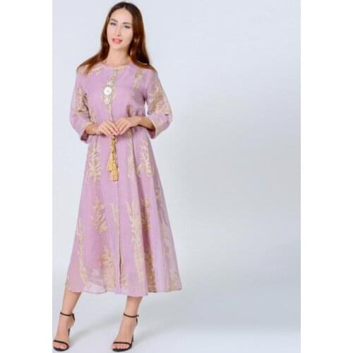 2021 Summer Muslim Abaya Embroidery Embroidery Dress Dubai Middle East Arab Womens Clothing Prayer Dress Without Turban
