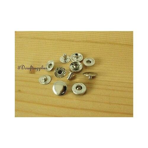Snap fastener copper Press stud Snap Buttons nickel 40 sets 8 mm i43