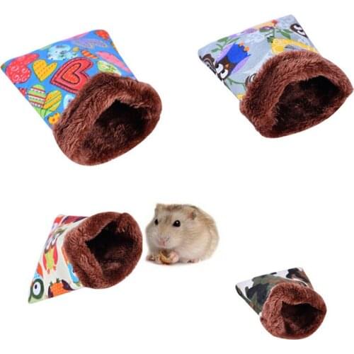 Mini Pet Winter Hamster Sleeping Bag Thick And Warm Long Velvet Lined Canvas Sleeping Bag Small Pet nest Various Patterns House