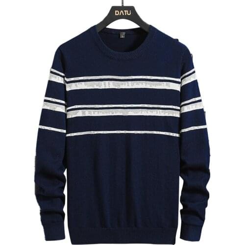 Mens new autumn/winter jacket full cotton stripe fashion casual multi-color joker wear sweater series size M,L,XL,XXL,XXXL