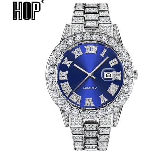 Hip Hop Full Iced Out Mens Watches Modern Diamond Quartz Wrist Watches With Micropaved Cubic Zircon Watch For Women Men Jewelry
