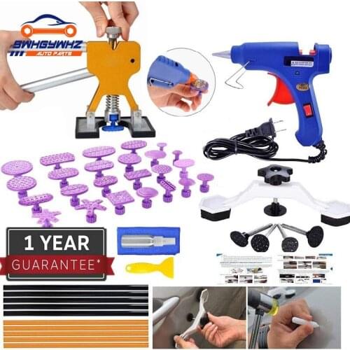 Auto Body Body Paintless Dent Repair Tools Kit,Golden Dent Lifter with Hot Melt Gun Glue Stick for Auto Body Dent Repair