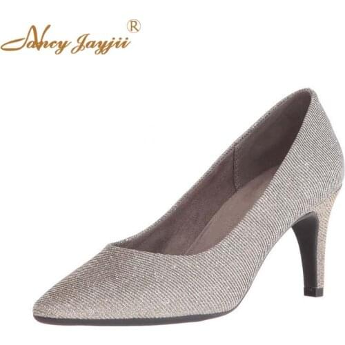 Nancyjayjii Ladies Shoes Woman Pupms Solid Super High Thin heels Pointed Toe Slip-On Sewing Basic Fashion Leisure Casual 2019