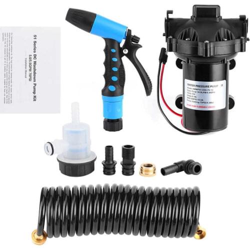 Marine Washdown Deck Cleaning Pump Kit 12V 70 PSI Fresh Sea Water Flow 5.0 GPM for Rv Boat Marine Self-Priming Cleaning Pump
