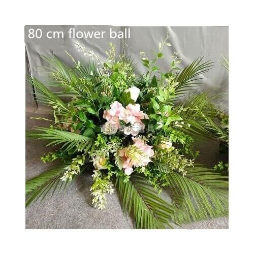 New wedding guide flower ball wedding arrangement props simulation silk flower Roman column decoration guide flower row