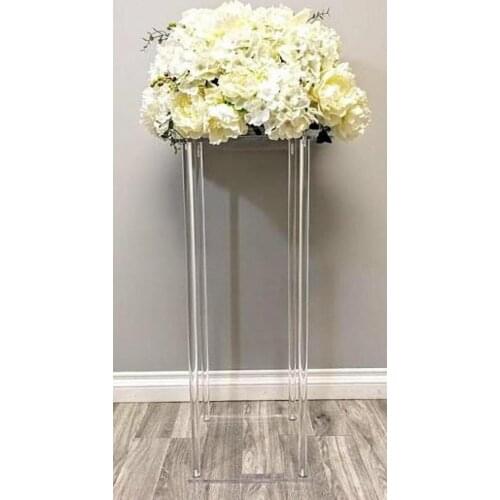New clear Transparent Wedding acrylic crystal Table Centerpiece Wedding Columns Flower Stand for Table decoration floral arrange
