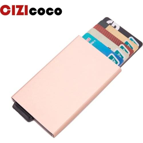 New Rfid Aluminum Card Holder Automatic Pop Up Business Card Holder Men Metal Credit Passport Card Box ID Card Wallet