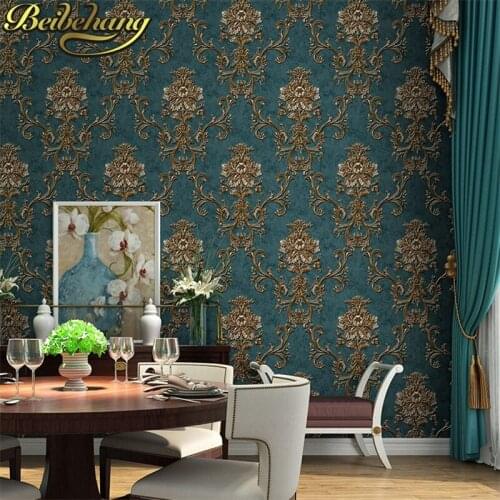 Beibehang papel de parede Non Woven Damask European Vintage Wallpaper wall Covering paper For Backdrop textured wall papers