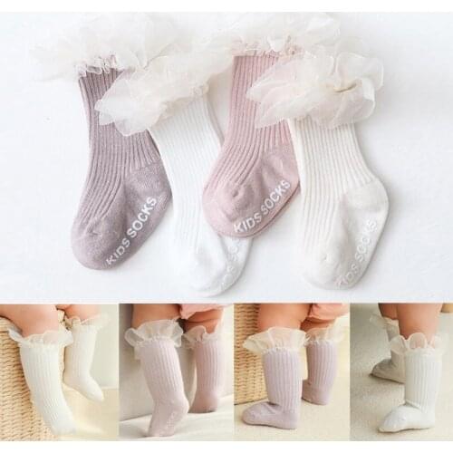 Wholesale Baby Lace Ruffle Socks Newborn Cotton Baby Girls Sock Cute Toddler Socks Princess Style Baby girls Accessories