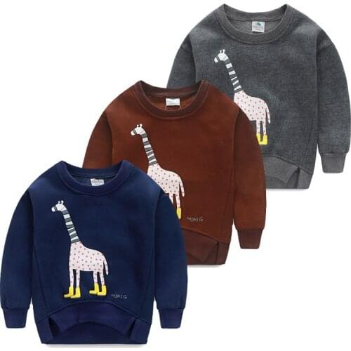 2019 Autumn Winter Casual 2 3 4 5 6 7 8 9 10 Years Child Clothing Cartoon Deer O-Neck Kids Baby Boys Pullover Basic Sweatshirt