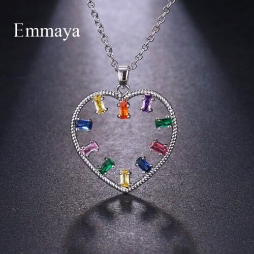 Emmaya New Six Different Geometry Shape Necklace With Colorful AAA Zirconia Charming Design For Female Elegant Decoration