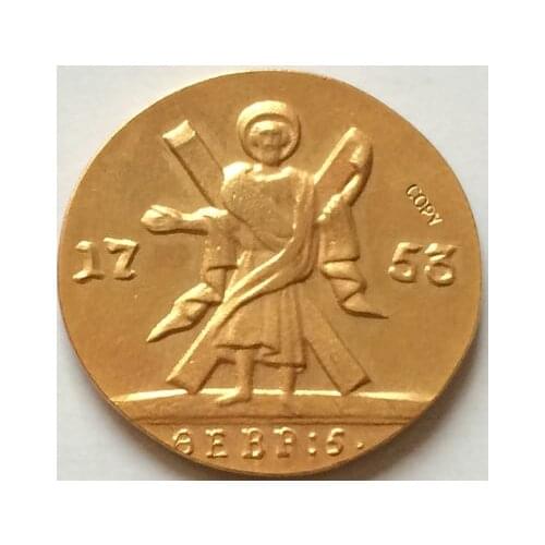 24K gold-plated 1753 russian coins copy