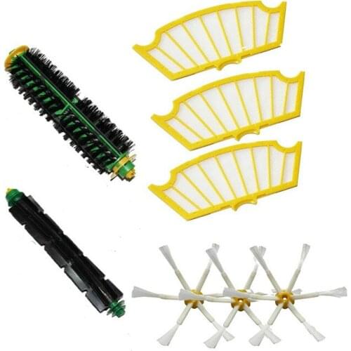 Bristle Brush + Flexible Beater Brush + 3 xSide Brush +3x Filter for iRobot Roomba 500 Series Vacuum Cleaner 520 530 540 550 560