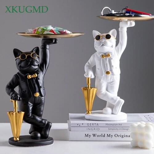 Nordic Creative Resin Animal Dog Decoration Living Room TV Cabinet Key Cabinet Storage Rack Home Decorat Ornaments