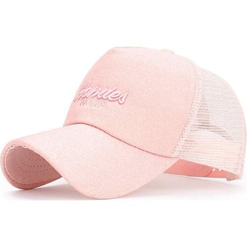 Snapback Cap Men Women Breathable Mesh Cap Ponytail Baseball Caps Adjustable Size New Summer Shiny Rhinestone Fashion Sports Hat