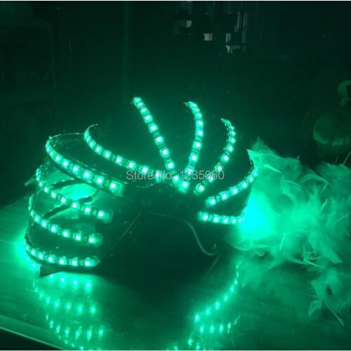 7 color LED luminous Kryoman robot Flashing Bar KTV suits helmet Event frozen Party Supplies happy birthday decoration