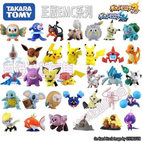 TAKARA TOMY Genuine Pokemon Pikachu Rowlet Komala Vulpix Pikachu Mimikyu Magikarp Stufful Cute Action Figure Model Toys