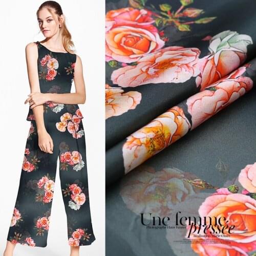 Custom 19 M / M Summer Natural Digital Spray /Painting of Mulberry Silk Fabrics for Clothing Bedding DIY Design Material