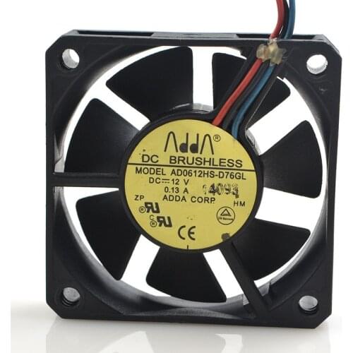 FOR ADDA 6015 AD0612HS-D76GL DC12V 0.13A three-wire cooling fan