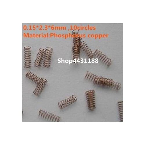 High quality 0.15*2.3*6mm 10 Circles Phosphorus copper Compression Springs Hardware DIY Miniature spring