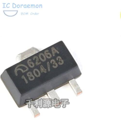 100% original ME6206A33PG SOT-89 3.3V 2% Voltage withstand 6V low voltage differential linear regulator