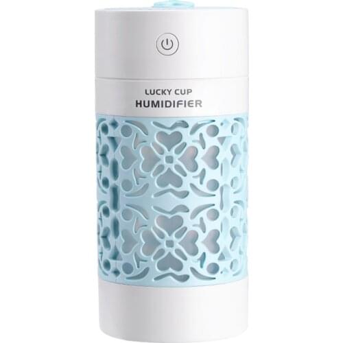 250ml Capacity Air Humidifier Home Car Hollow Carving Ultra-quiet Multi-purpose Fan Night Light Car Air Humidifier
