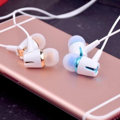 3.5mm Earphone In-ear Heavy Bass Plastic Fashion Wired Headset for Smart Phone