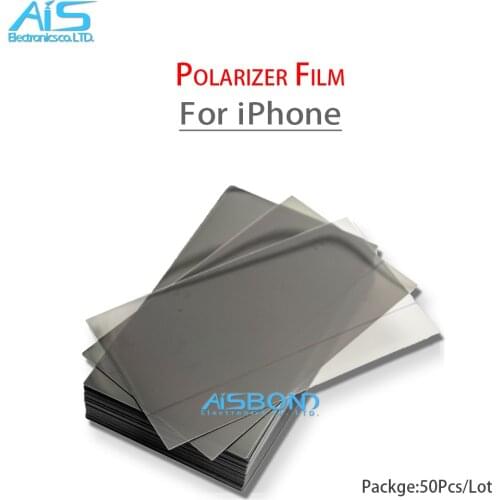 50Pcs/Lot Polarizer Film For iPhone 6 6S 7 8 Plus X XS XR 11 Pro MAX 5S 5G 5C Front LCD Screen Polarization Polarized Light Film