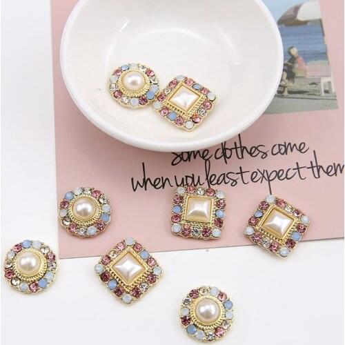 6pc Trendy Korean Geometric Alloy Pendant Square Fringe Pearl Earrings For Women Material Diy Charm Accessories Jewelry Findings