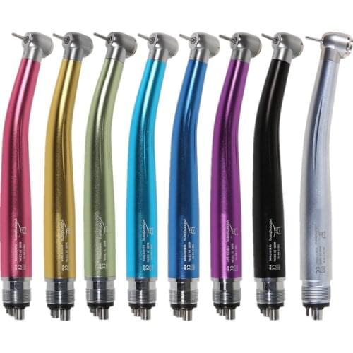 YABANGBANG 7 Colors Set 4 Holes Standard Head Dental High Speed Handpiece Push Button Air Turbine Single Water Spring Fit NSK