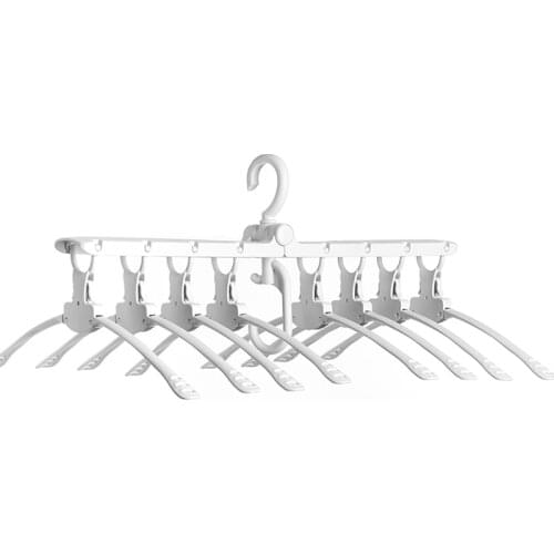 8 Fish Bones Foldable Clothes Cloth Hanger Dryer Drying Clothing Rack Hangers For Tumble Hanging Laundry Stand Telescopic