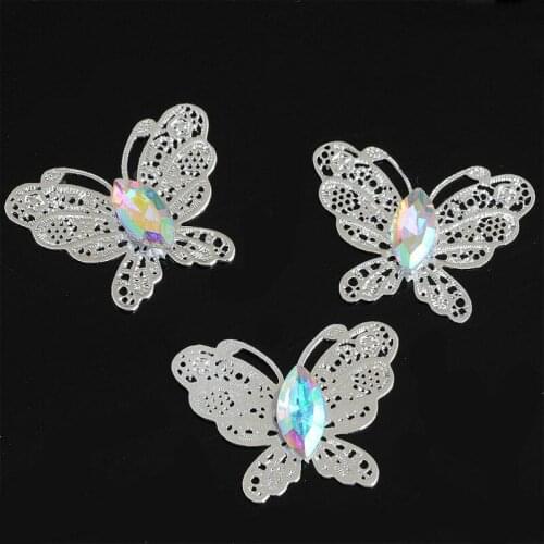 Free Shipping Wholesale 30pcs/lot 20x14mm Rhinestone Flatback Button For Hair Flower Wedding Invitation RM010