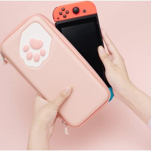 Nintend Switch Case Cute Cat Claw CP Storage Bag Silicone Hard Shell Cover Box For NS Game Console Accessories Cartoon Bag