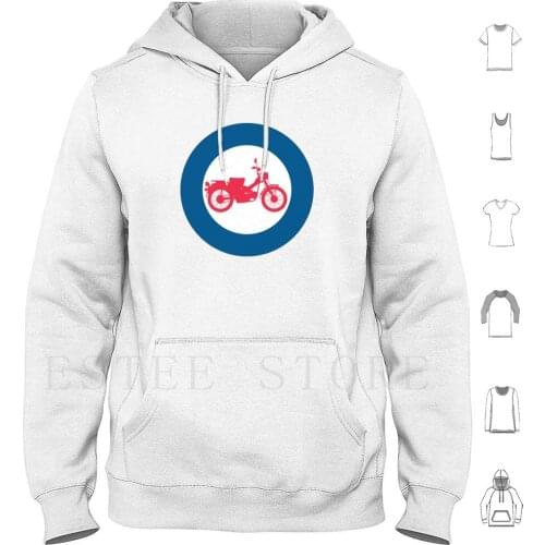 Ct110 Postie Bike-Raaf Hoodie Long Sleeve Ct110 Ct90 Postie Motorcycle Motorbike Bike Australia Post Silhouette White Trail