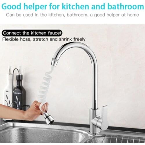 Long Hose Flexible Faucet Extended Sprayer Kitchen Sink Tap Diffuser Rotatable Filter Sprayer Faucet Nozzle Shower Bath Devices
